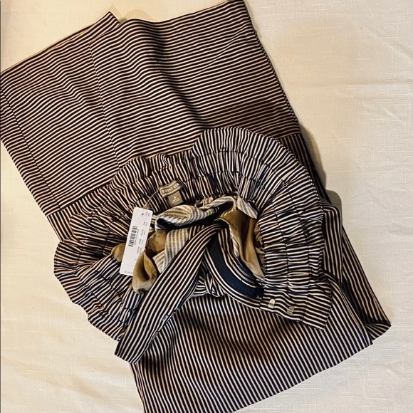 J. CREW Point Sur paper bag pants Black & Tan stripe jumpsuit size 4 BRAND NEW - Picture 2 of 16